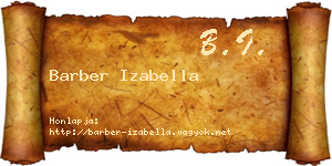Barber Izabella névjegykártya